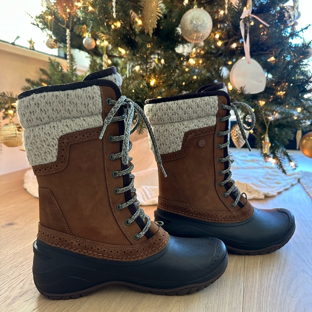 The North Face Brown and Black Winter Boots